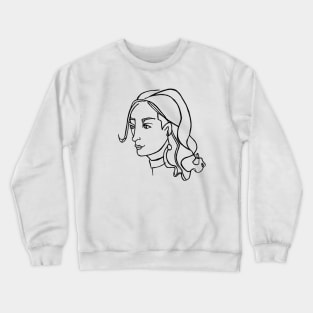 Cool Woman, Ink Portrait Crewneck Sweatshirt